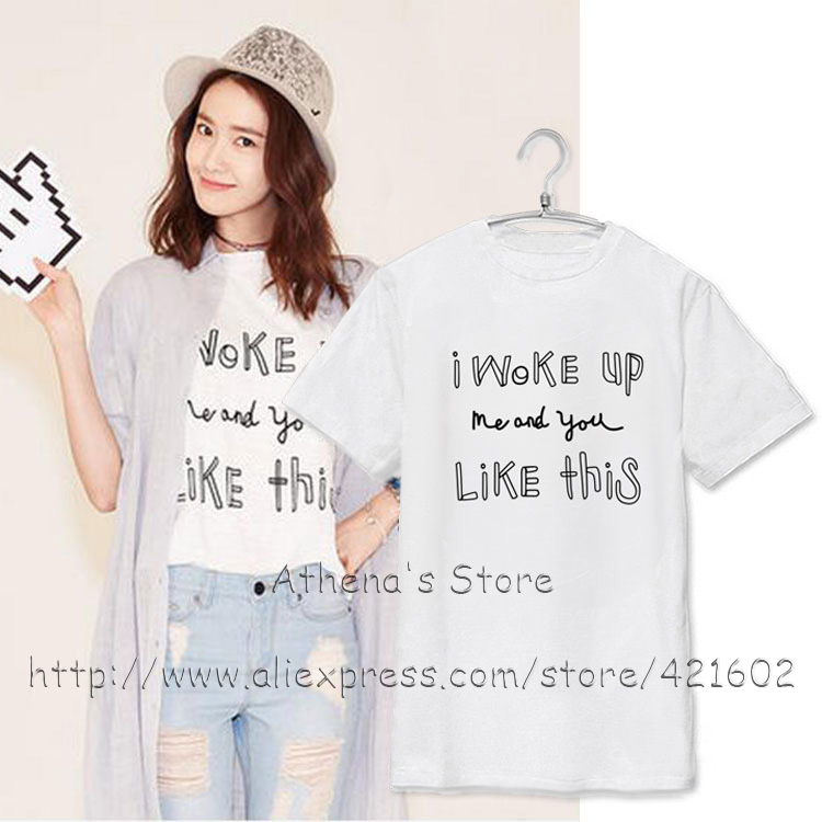 少女時代k,ポップyoonaファッションtシャツ韓国アイドル手紙夏tシャツk