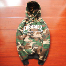 Thrasher Hoodie 2015 New Skateboard Sweartshirt Pullover Sudadera Hombre Camouflage Grey Blue Black Hip Hop Hoodie Thrasher