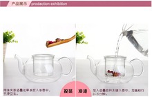 Special Offer creative effort resistant glass Tea set transparent filter Flower Teapot Set 6 tea cup
