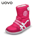 UOVO 2016 Winter Splash Waterproof Girls Boots Ski Cloth Warm Snow Boots Kids Boys Fleece Children