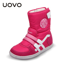 UOVO 2016 Winter Splash Waterproof Girls Boots Ski Cloth Warm Snow Boots Kids Boys,Fleece Children Shoes Girls Mother Daughter