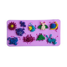 Fashion Hot Fondant Cake Mold Cartoon Cute Mini Snail Series Shaped Cake Silicone Mold Kitchen Accessories Bakeware Soap Mold