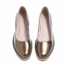 Free Shipping Brand Designer Round Toe Women soft Leather brown Casual Ballet Flats Shoes For Women Slip-On flats