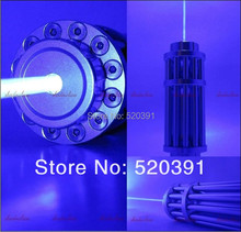 Высокая мощность синий лазерные указки 500000 МВт 50 Вт нм фонарик горящая спичка / бумага / сухая древесина / свечи / черный + очки + чейнджер + коробка подарка