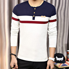 2016 New Arrival Men T Shirt Slim Fit Crew Neck T-shirt Men Long Sleeve Shirt Casual tshirt Tee Tops Mens Size L-3XL