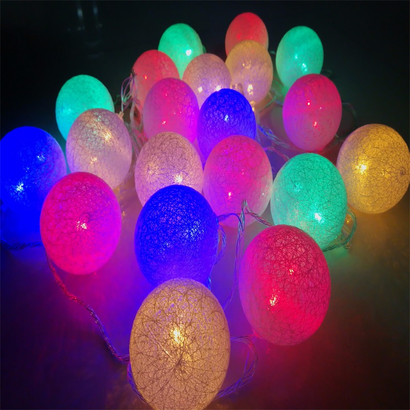 6cm Fabric Cotton Ball Lamp 5m 20 Fairy Led String Light Garland Warm White 220v Wedding Decoration Led Christmas Lights Party Aliexpress Lights Lighting