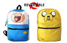 Original Adventure Time Backpack Canvas Bag Finn and Jake Double Sided School Bags for Boys Girls