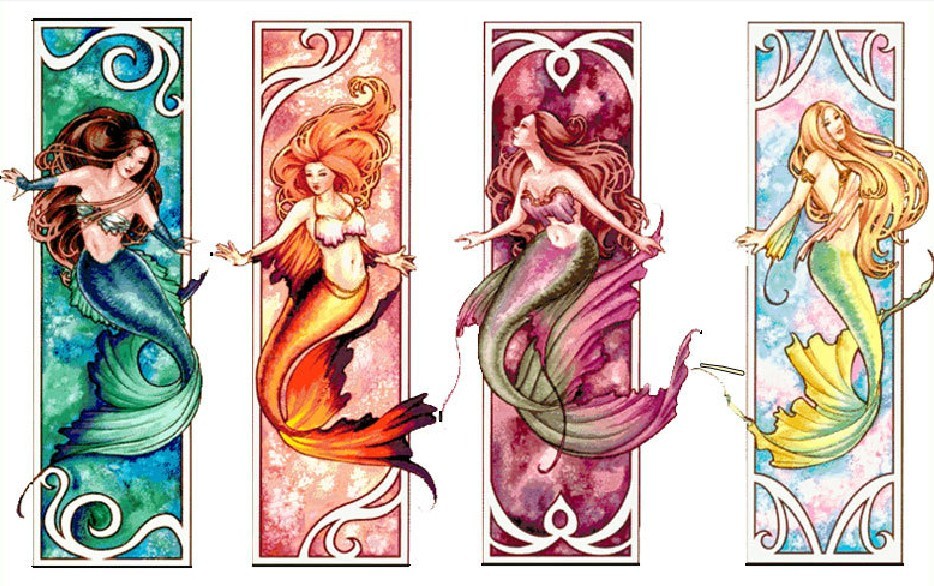 Здесь можно купить  Hot Sell Best Quality Counted Cross Stitch Kits Four Colours Sea-maids Green Red Purple Yellow  Total 4 Pieces Free Shipping Hot Sell Best Quality Counted Cross Stitch Kits Four Colours Sea-maids Green Red Purple Yellow  Total 4 Pieces Free Shipping Дом и Сад