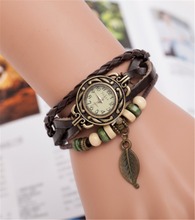 Free shipping bracelet watches women digital watch, relogio masculino quartz Watch men with leaf pendant ladies fashion watch