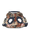 Lovely Bears Print Mini Messenger Bag Ladies Fashion Casual Small Bag Gold Thread Blended Fabric Bag