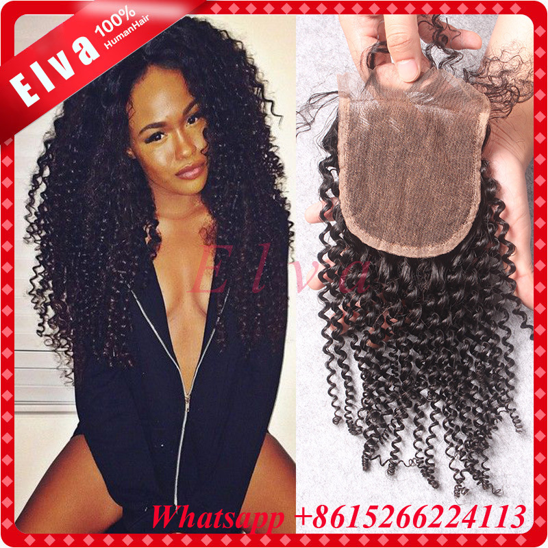 Гаджет  4*4 unprocessed virgin malaysian curly closure, free part, middle part, 3 part, can be dyed, free shipping None Волосы и аксессуары