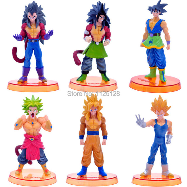 Бесплатная доставка 6 шт. Dragon Ball Z супер саян Raditz вегета 13 см пвх рис установить