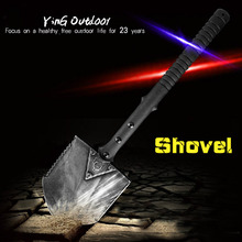YinG Multifunctional stainless steel Shovel Outdoor Camping hiking garden Shovel Survival Trowel Tools Pick Saw free shipping