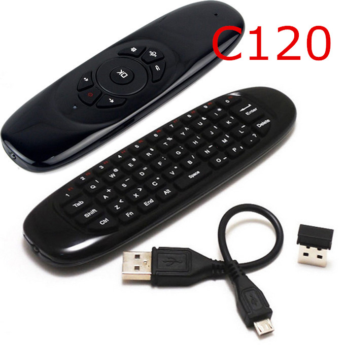C120 PLUS Mini Wireless 2.4G RF Android TV Box Mini PC Airmouse Remote Control Flymouse Mini Keyboard USB Double Side QWERTY