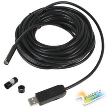 Waterproof 10m Mini USB Endoscope Inspection Wire Camera 7mm Lens 6 White LEDs Video Snake Tube