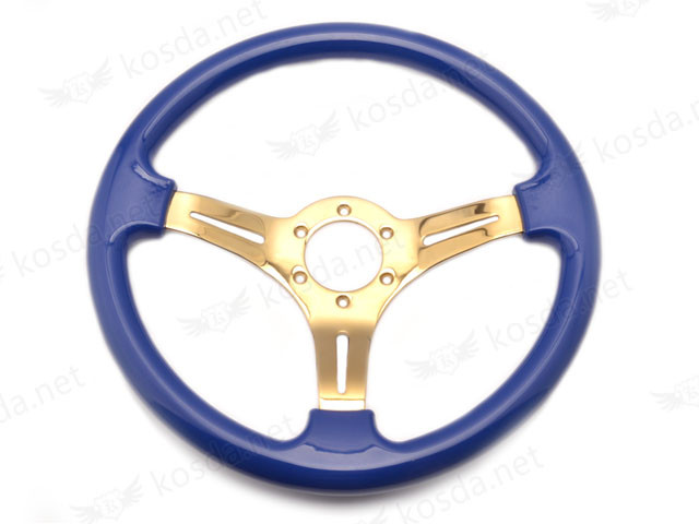 ABS Steering Wheel Blue + Gold Spoke 1
