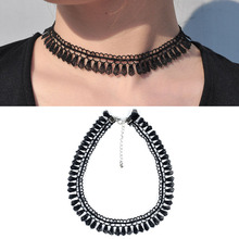 Newest fashion jewelry accessories Bohemia white &black Lace tassel Tattoo choker necklace for couple lovers’ N161