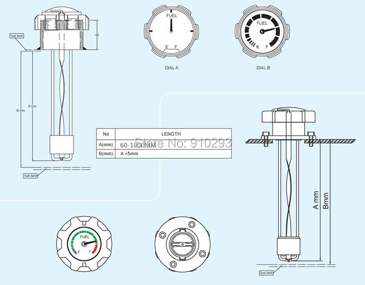 Description Picture 2 of itemDiesel Generator Fuel Tank Level Sensor Length liquid measuring instruments gas oil flow float alarm auto sensor 120 to 350 mm