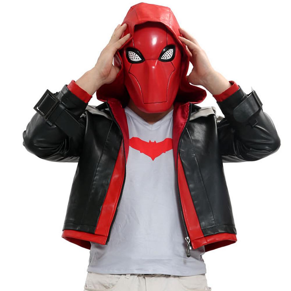 Red Hood Costume Jacket Batman: Under the Red Hood Cosplay PU Accessories.