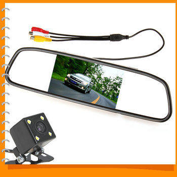 Univeral 4.3 дюймов TFT LCD автомобиль зеркало заднего вида монитор + ночного видения заднего вида автомобиля камера заднего 170 широкий угол