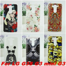 HOT Ultra thin slim Painted Cute Lovely Cartoon Hard Cover Case For LG G3S G3 mini G3 D722 D725 D724 D728 Plastic  phone case