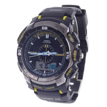OHSEN AD1308 Men s Sport Analog Digital Quartz Wrist Watch Black Yellow 1 x CR 2025
