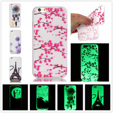 Hot! Fashion Fluorescence TPU Slim Printing Phone Cases For iPhone 6 6S iPhone6 4.7 Inch Luminous Soft Silicon Phone Cover Case