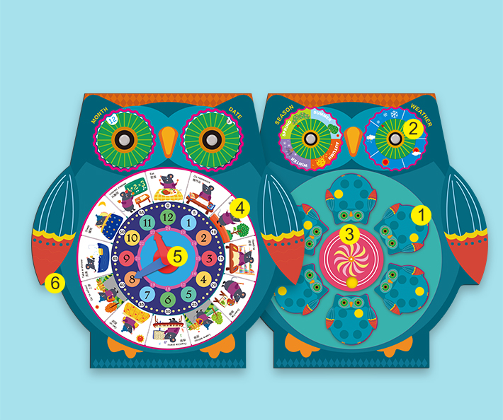 Time Management Table Animal Calendar Clock with Time Management Table Animal Calendar Clock with