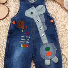 Korean Styling Children Pants Baby Boy s Girl s Autumn Cartoon Monkey Bear Overalls Jeans