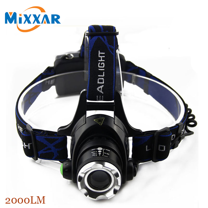 ZK50 2000LM Led Headlamp Cree XM-L T6 Waterproof Headlight Zoomable Focus Rechargeable Headlamps For Camping Bicycle Climbing