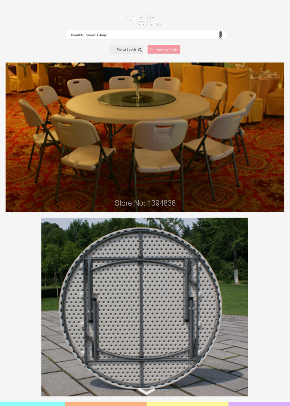 6ft plastic round folding table for 10 person used in 