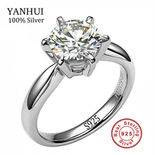 100% Actual Strong Silver Wedding ceremony Rings for Girls Set 8mm Sona CZ Diamond Engagement Ring 925 Pure Silver Rings Positive Jewellery JZR025