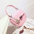 Korean Style Ladies Mini Litchi Stira Small Hand Bag Fashion Casual Semicircular Cute Bag Women Designer