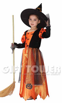 Children's Halloween pumpkin witch costume Children Theatrical Costume Cosplay Women