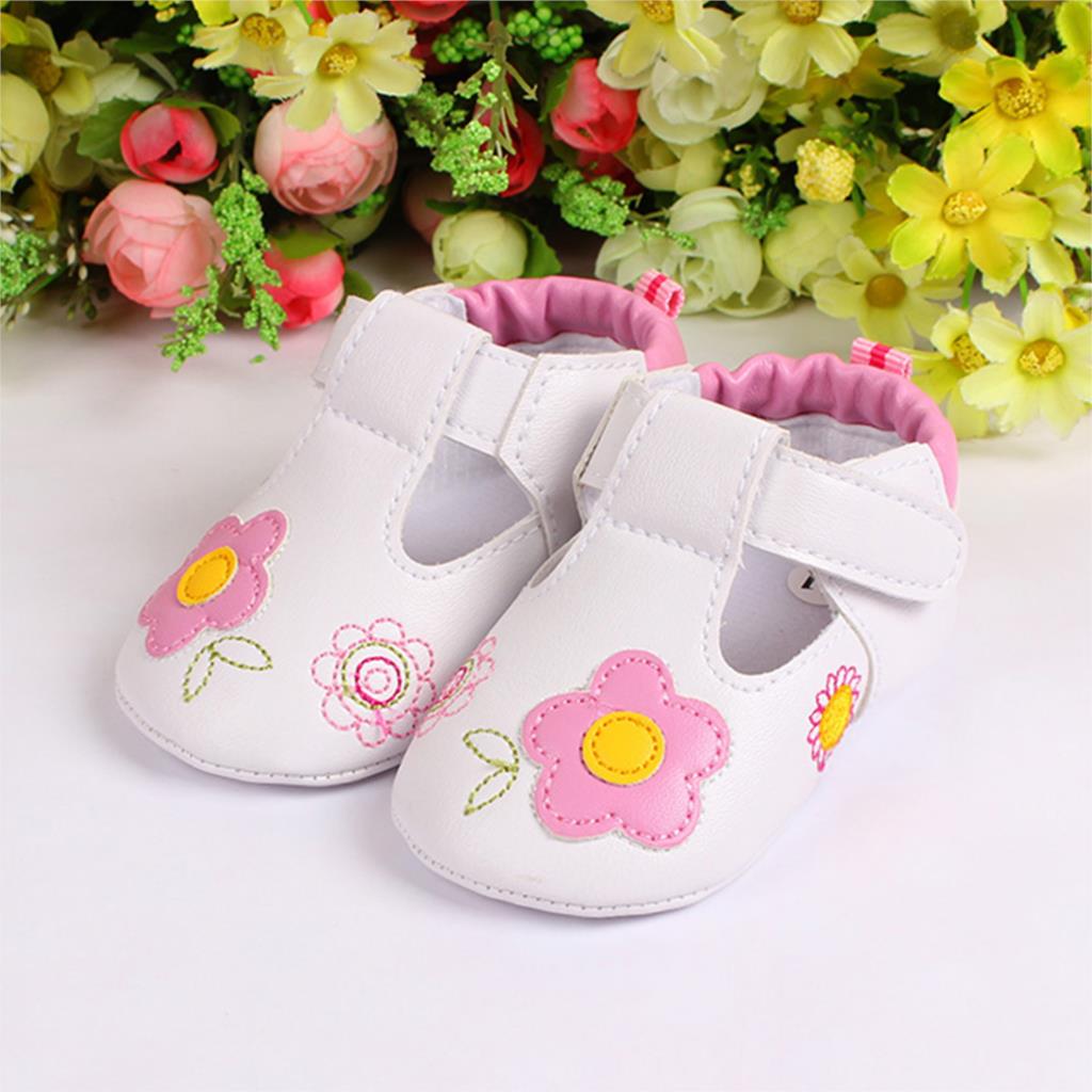 2016 New Flower Soft Sole Baby Shoes Newborn Infant First Walker Girl's Pink Sneaker