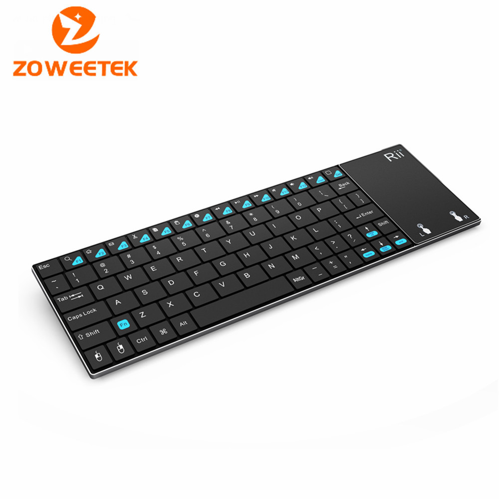 Original Rii mini i12 2.4GHz English Teclado Wireless Keyboard withTouchpad for PC, Android TV Box, Smart TV, PC