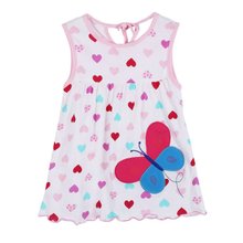 New 2016 Summer Cute Infant Baby Girl Dress Sleeveless Flowers Printed A-Line One Piece Mini Dress 1-2Y
