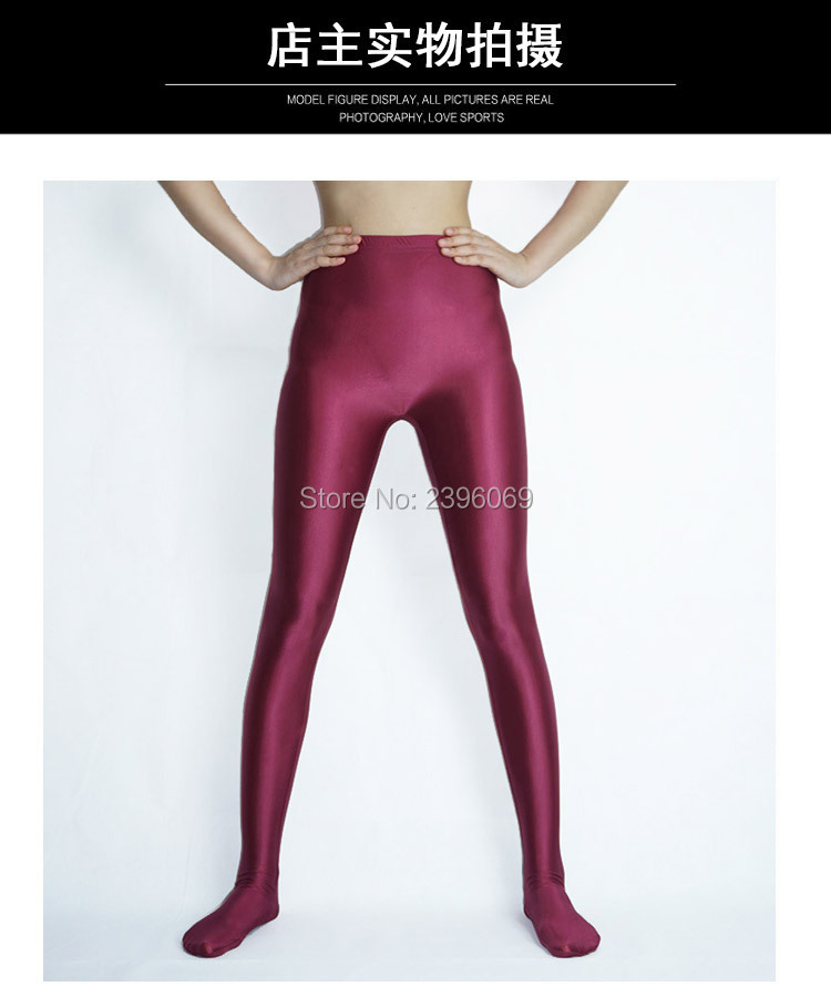 Lg005 Unisex Lycra Spandex Tights Solid Color Opaque Zentai Legging Fetish Wear Customize Size