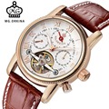 ORkina Montre Mens Watches Luxury Rose Gold Automatic Self wind Tourbillion Watch Men Business Fashion Leather