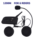 1200M New V6 BT Wireless motocicleta Interphone Headsets Helmet Headset Bluetooth Intercom Helmet Headset 6 Riders