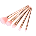 5pcs Fashion Makeup Brush Rose Gold Foundation Powder Eyeshadow Blush Contour Brush Set Screw Brushes