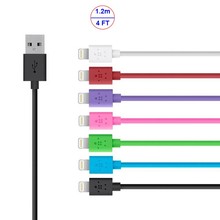 Without Retail USB Data Cable Sync Charger For BLK 1.2M Adapter 8pin For iPhone 5S 6S Mini iPad4 Touch5 iPod Nano7 Free shipping