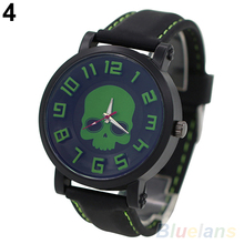 Men s Fashion Sports Style Wristwatch Silicon Skull Punk Quartz Wrist Watch 0S9Z