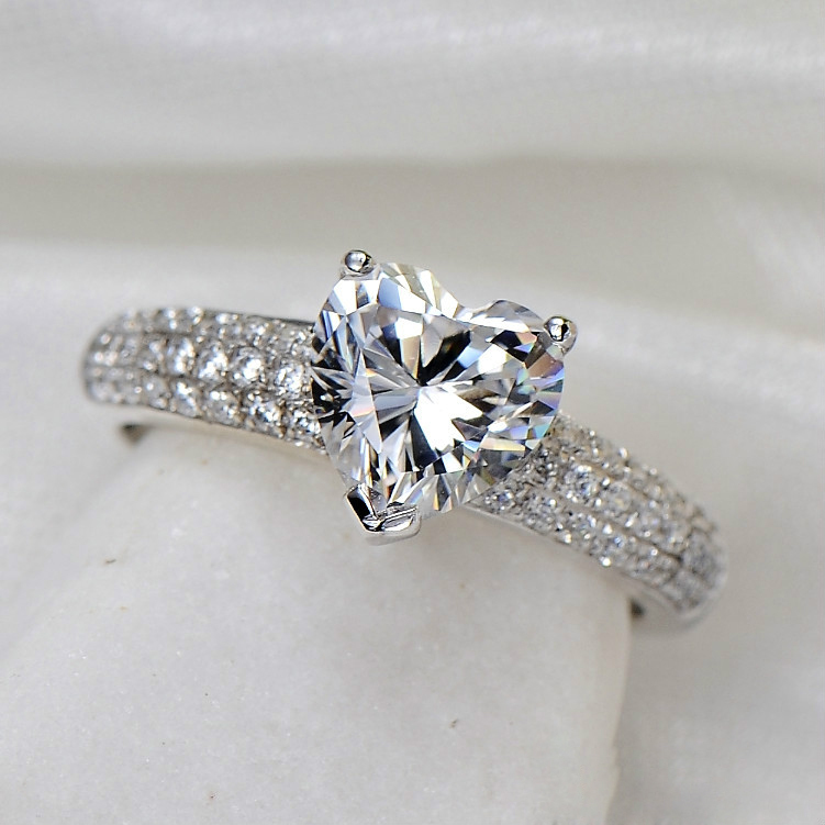 Cheap love heart engagement rings