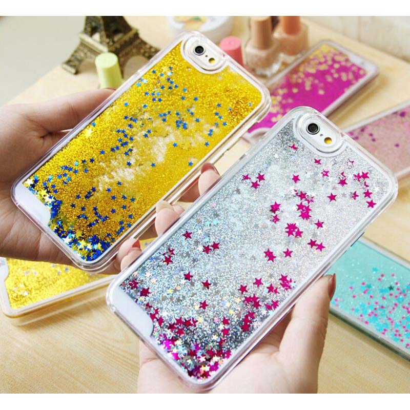 Glitter Stars Dynamic Liquid Quicksand Hard Case Cover For iPhone 4 4s Transparent Clear Phone Case C019