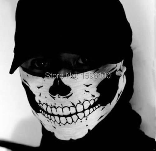 New Halloween Skull Skeleton Outdoor Motorcycle Bicycle Multi function Headwear Hat Scarf Half Face Mask Cap