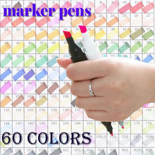 60pcs/lot Paint Marker Fine Paint Oil Based Art brush pen sketch pens for drawing art markers caneta aquarela drawings NEW