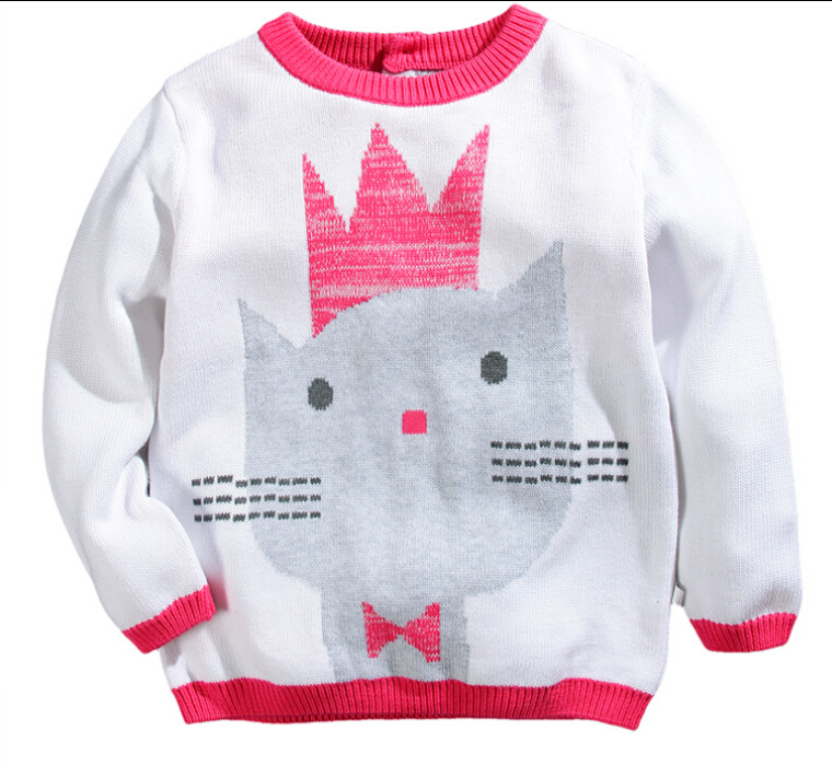 High Quality Girls White & Pink Sweaters Cotton Soft Warm ...