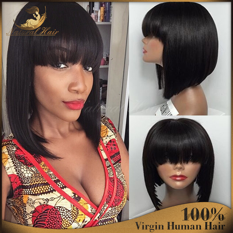 Wholesale Price Straight Full Lace Human Hair Wigs Glueless Full Lace Front Wigs With Ponytail Brazilian Virgin Hair Wigs