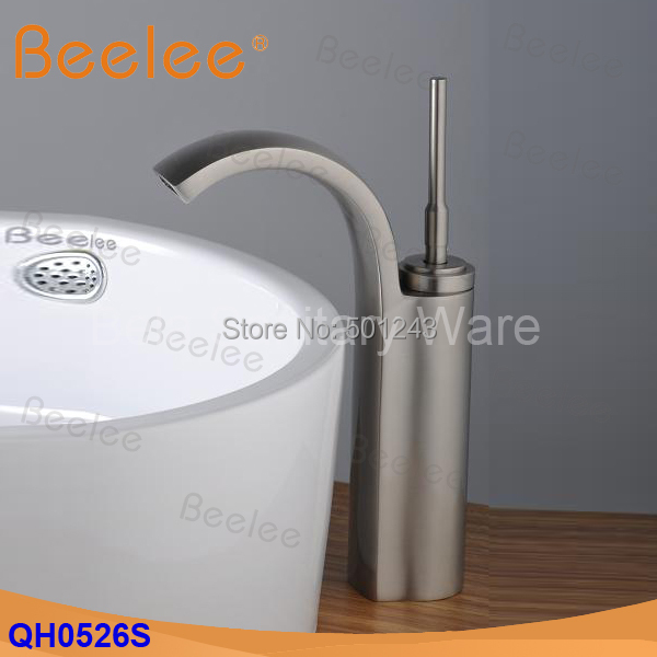Free Shipping+Single Handle Bathroom Mixer Tap Brushed Nickel QH0526S
